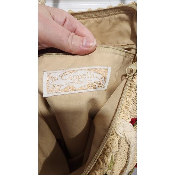 Cappelli Straworld Watermelon Embroidered Straw Tote Bag Summer Purse - Picture 8 of 11